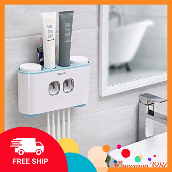 [FREE SHIP] 💥[RẺ VÔ ĐỊCH]💥Bộ Nhả Kem Đánh Răng ECOCO 2 Ngăn,4 Cốc,Thế Hệ Mới Cao Cấp💥SIÊU HOT💥