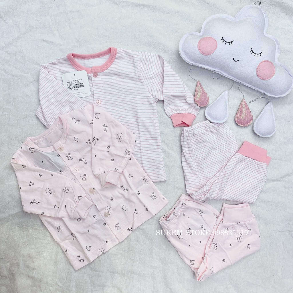 Áo Nút Giữa Tay Bo Mio Cotton Mỏng Mát Cho Bé