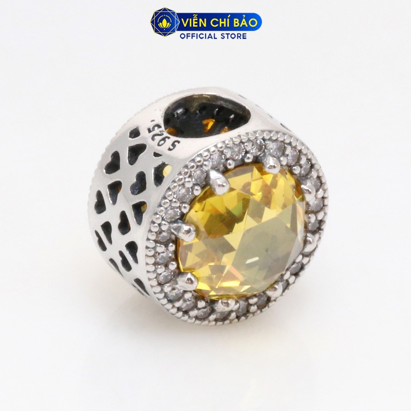 Charm bạc nữ Pandora trụ vàng chất liệu bạc 925 thời trang phụ kiện trang sức nữ Viễn Chí Bảo A000058