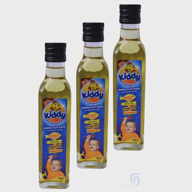 Dầu ăn Kiddy Dinh Dưỡng Cá Hồi cho bé Combo 3 chai 250ml