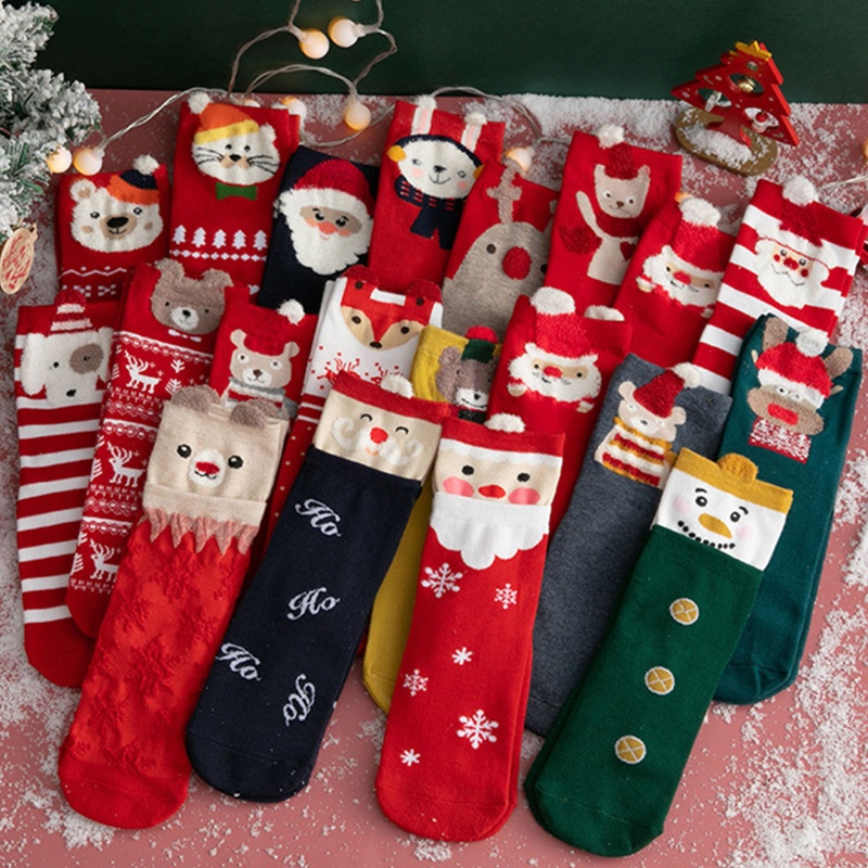 Youyo Vớ Cổ Cao Vừa In Họa Tiết Giáng Sinh 3D Vui Nhộn Phong Cách Nhật Bản Cho Nữ