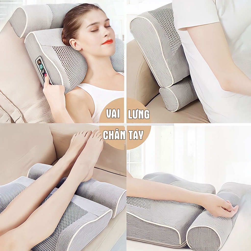 Gối massage cổ vai gáy hồng ngoại, máy toàn thân đa năng cao cấp MAZ5, máy massage trị liệu - BH 12 tháng