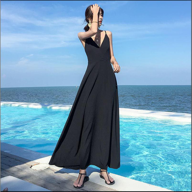 [GIÁ HỦY DIỆT] Váy 2 dây lụa trơn đi biển, đi tiệc siêu xinh sang hịn (ảnh thật,fedback khách hàng) | BigBuy360 - bigbuy360.vn