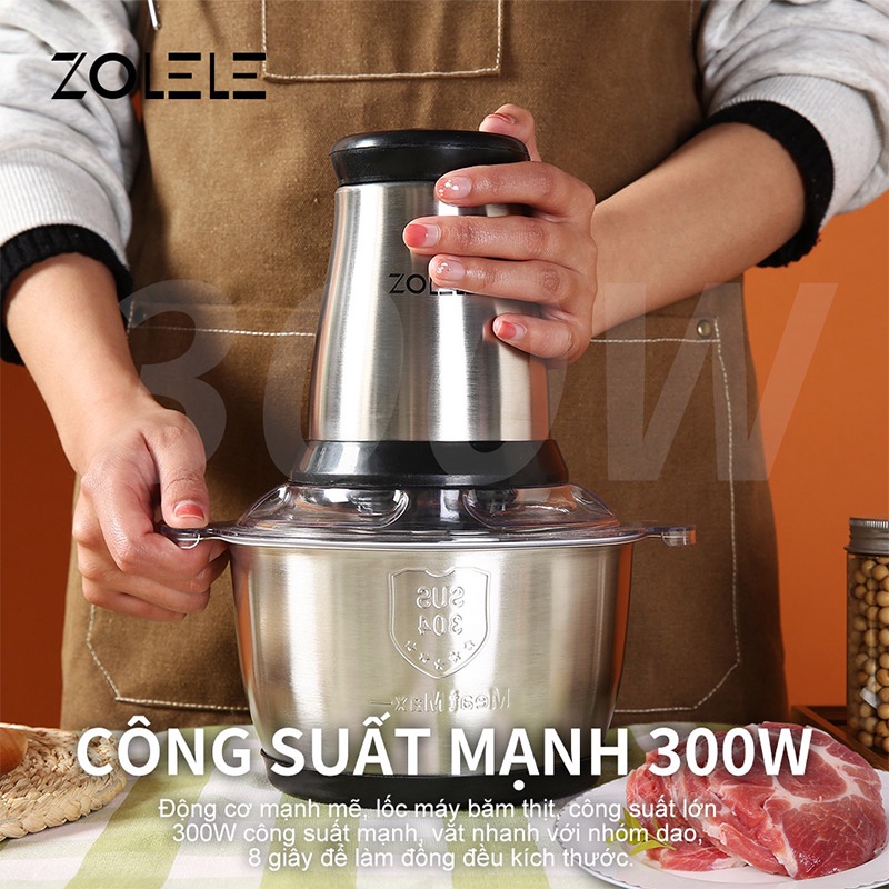 Máy xay thịt Zolele Zd002 mới xử lý nhanh thực phẩm bếp 2L 2022
