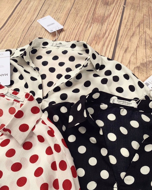 Sơ mi đũi chấm bi