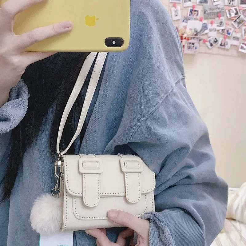 Túi xách nữ phối màu vintage phong cách Hàn Quốc đeo chéo 2020