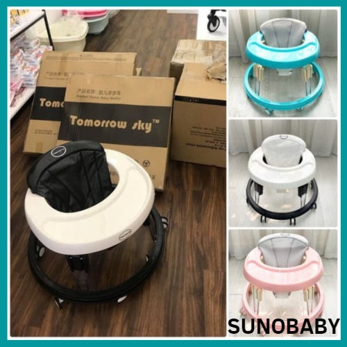 Xe tập đi Tomorow CHÍNH HÃNG đệm DA cao cấp có LÓT CHÂN