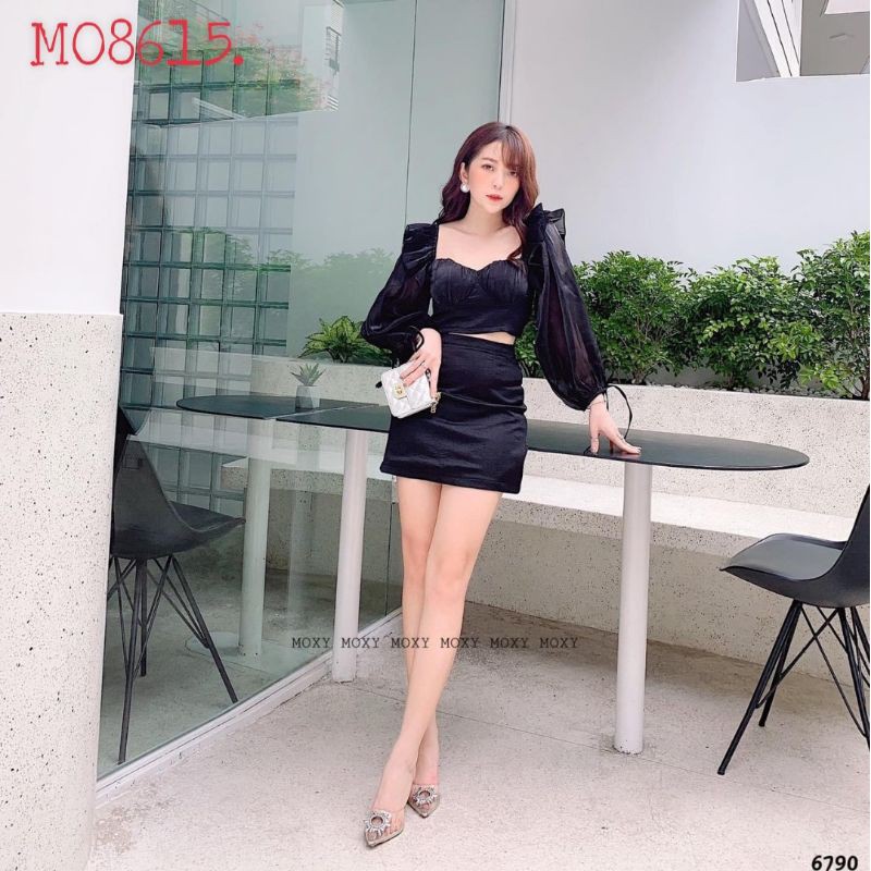 💚 Set Áo tay tiên cúp ngực + Chân váy đen 💚