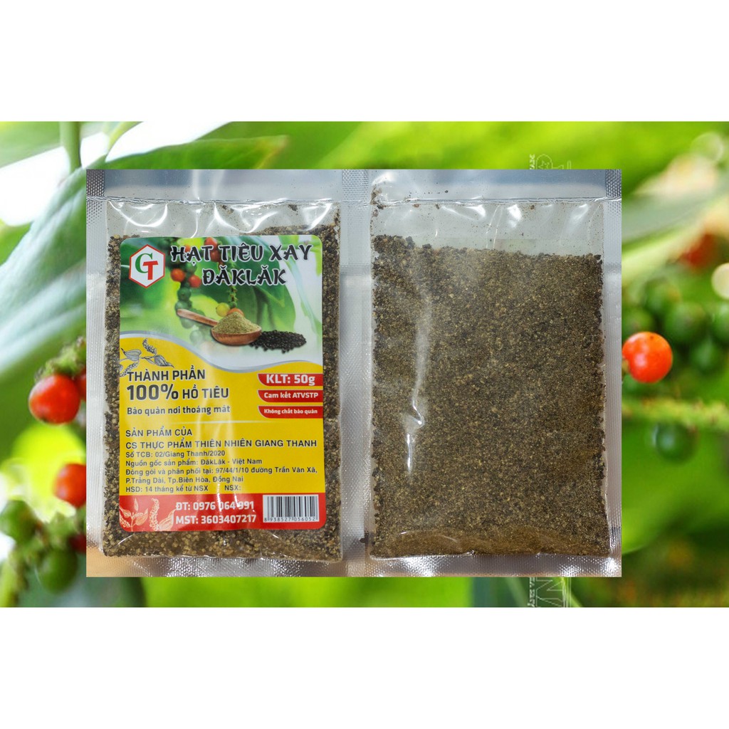 Hạt Tiêu Xay Đăk Lăk (Túi 12 gói x 50g) Không Pha Tạp Chất Giang Thanh | BigBuy360 - bigbuy360.vn