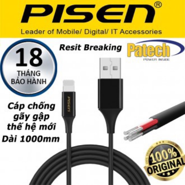 Cáp Pisen Lightning Breaking 1000mm ( Chống gẫy gập)