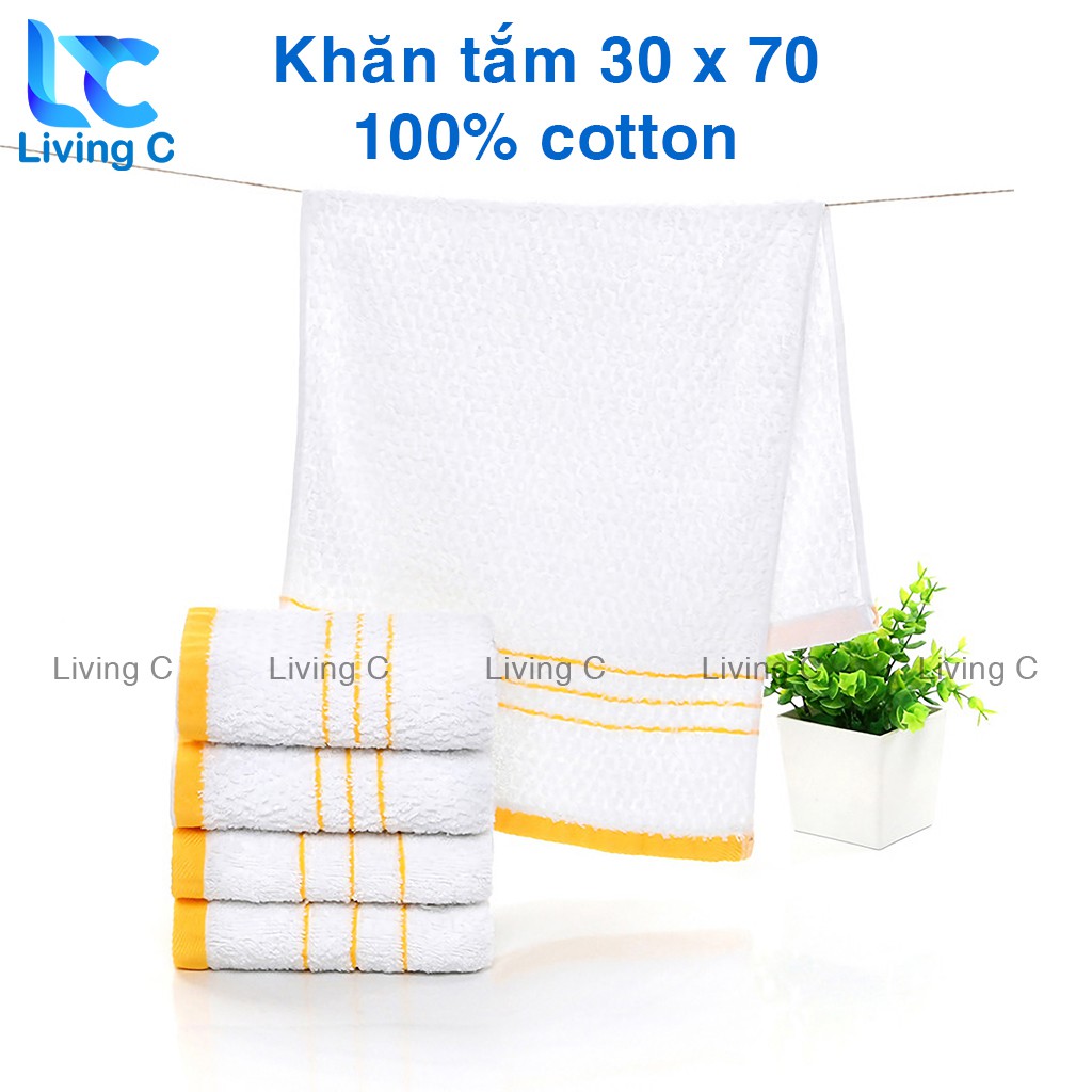 Khăn lau mặt cotton 100% Living C , khăn tắm đa năng sợi bông 100% từ thiên nhiên _KCT