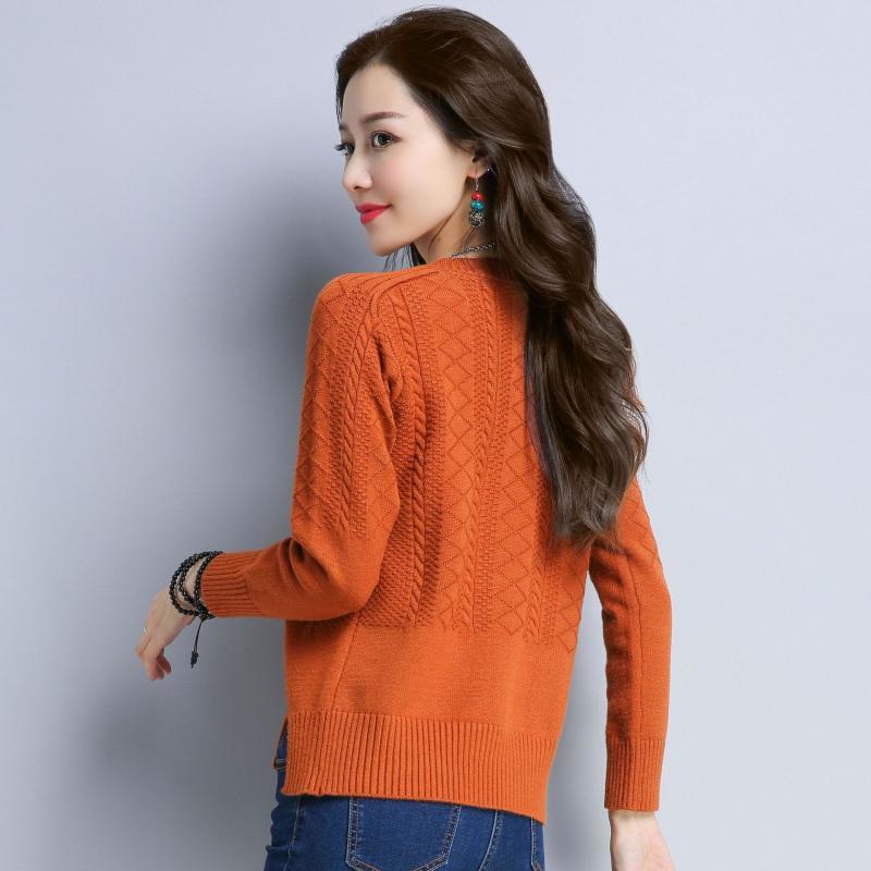 Áo Dệt Kim Tay Dài Cổ Tròn Dáng Rộng Thiết Kế Mới Thời Trang Theo Phong Cách Hàn Quốc Cho Nữ