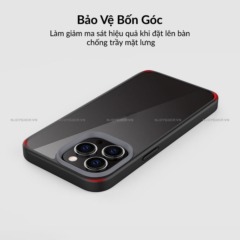 Ốp Lưng Trong Suốt Viền Màu Likgus Clear Shield Series Phím Bấm Nổi Chống Ố Vàng Ip 13 Pro Max Njoyshop