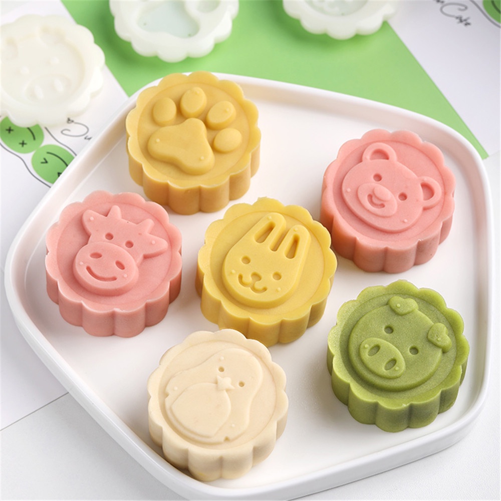 Khuôn Nhấn Tay Làm Bánh Trung Thu DIY Tiện Dụng