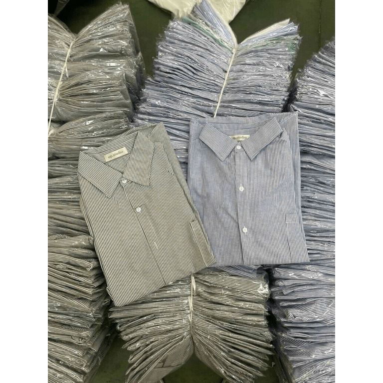 (Mẫu Mới) Áo Sơ Mi Kẻ Sọc OverSize 100% Cotton Siêu Đẹp UP HHP