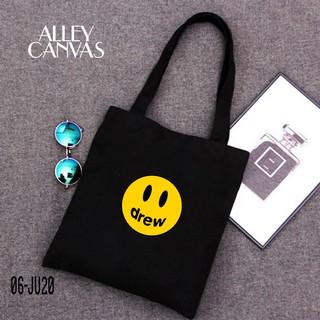 Túi tote vải canvas mặt cười drew justin bieber - 06-ju20