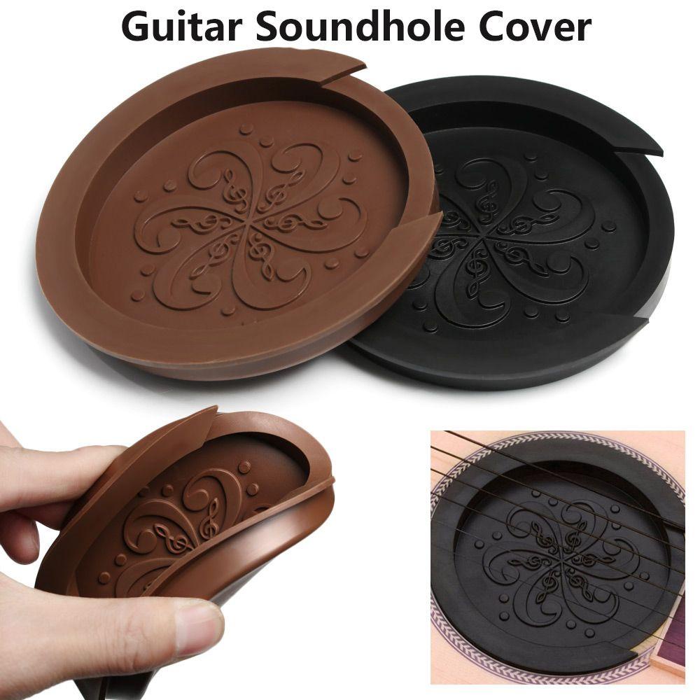 GOGOUP Khối Chặn Lỗ Âm Thanh Bằng Silicon Màu Đen Nhỏ Gọn Cho Đàn Guitar