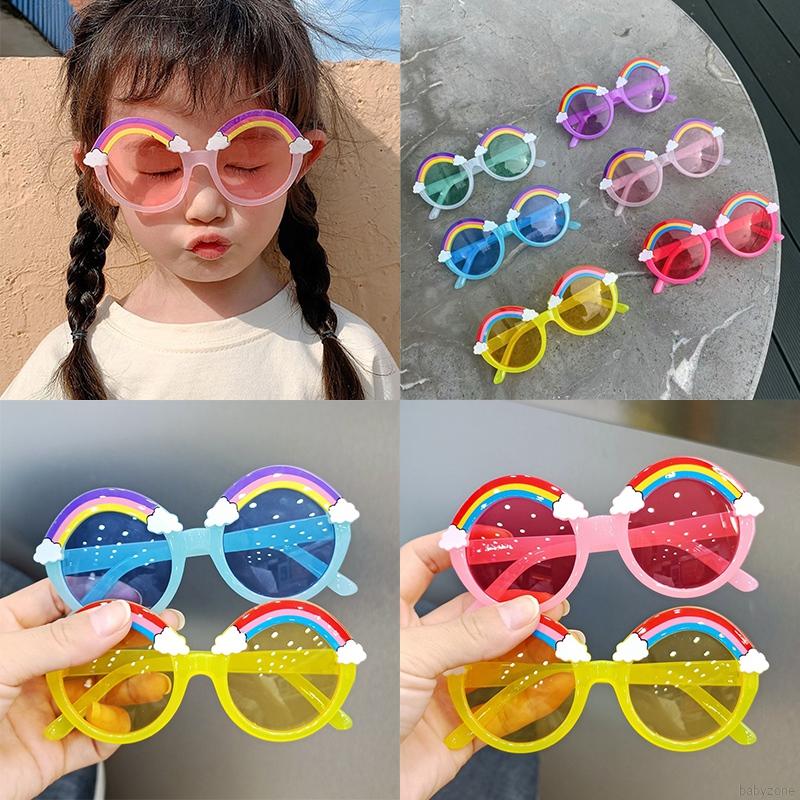 Kính Mát Gọng Tròn Hạo Tiết Cầu Vồng Dễ Thương Cho Bé
