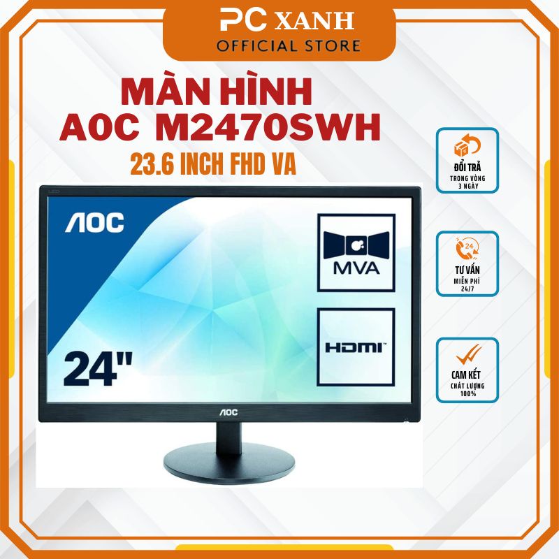 Màn hình máy tính giá rẻ AOC M2470SWH 23.6 inch FHD VA ,màn hình chính hãng AOC- BH chính hãng 36 tháng toàn quốc.