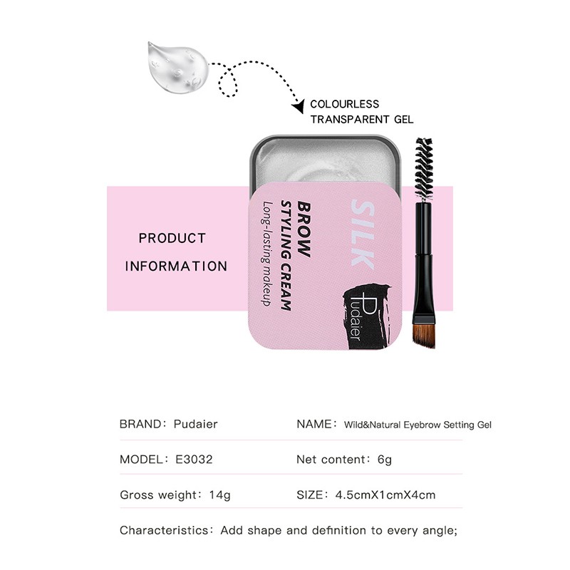 [Hàng mới về] Gel định hình lông mày 3D hiệu ứng lâu trôi tiện dụng kèm cọ | BigBuy360 - bigbuy360.vn