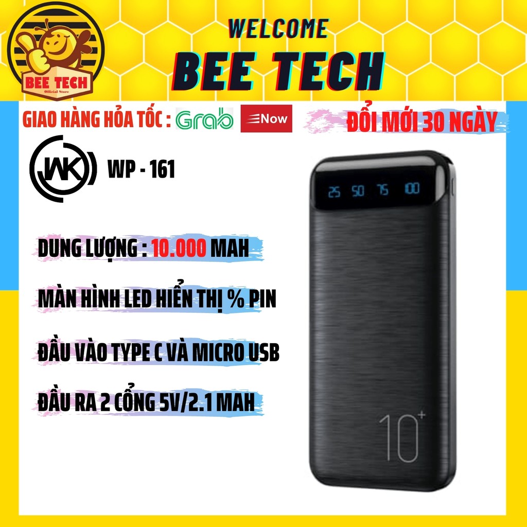 Sạc dự phòng Remax WP-161 dung lượng 10.000mAh , Pin sạc nhanh chính hãng - Beetech