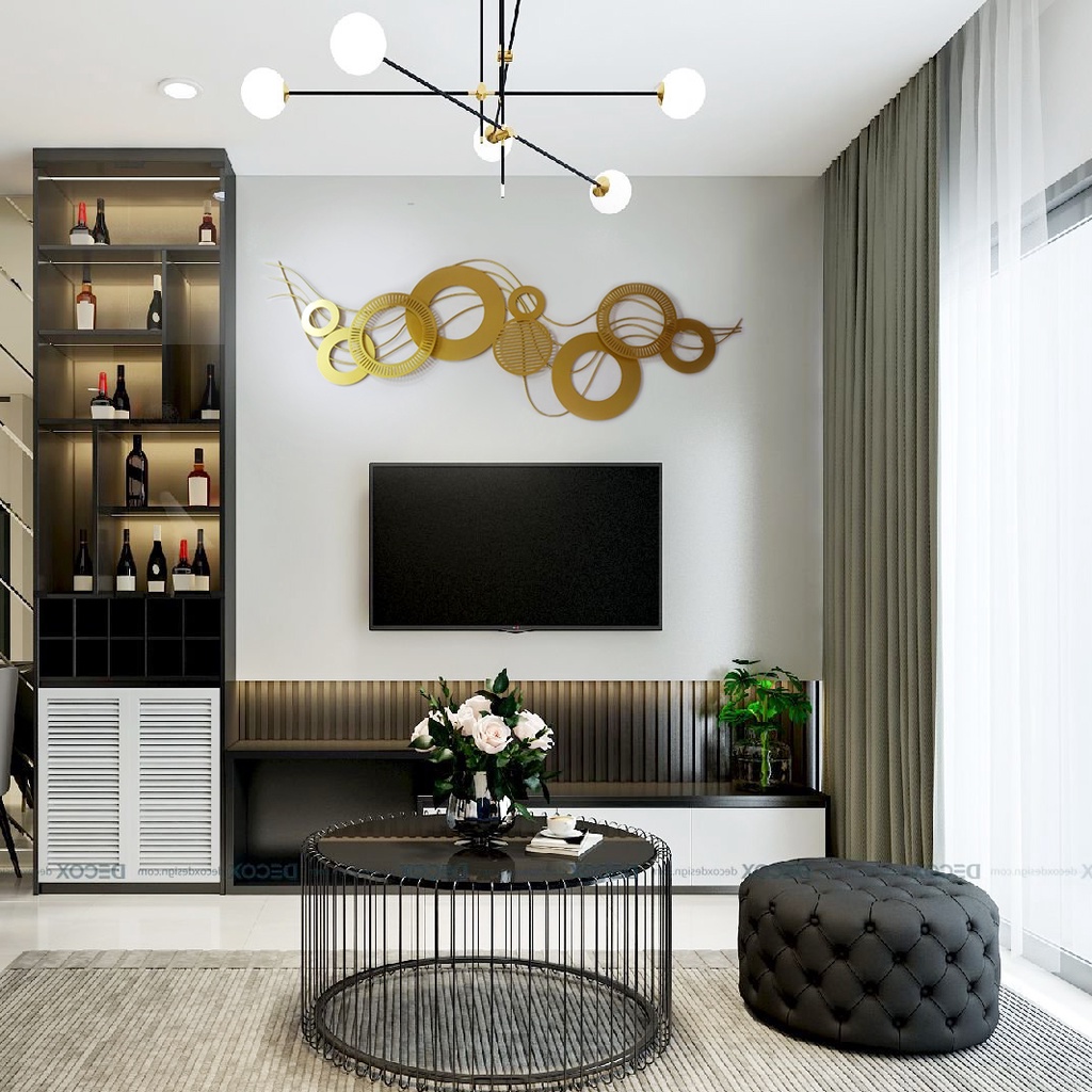 Tranh Sắt Treo Tường Trang Trí BISA Hoa Nghệ Thuật size 148cm*52cm mã BH2200