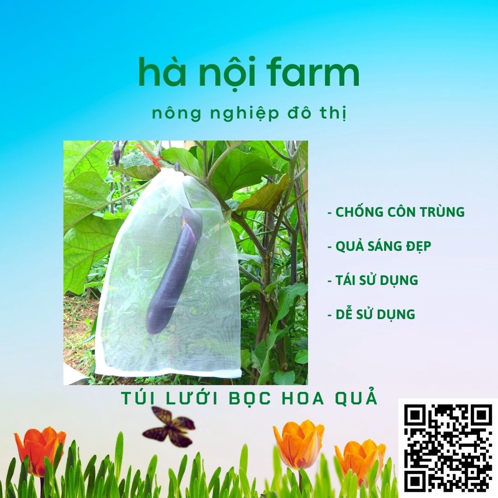 100 Túi lưới, túi bọc trái cây chống côn trùng tiện dụng