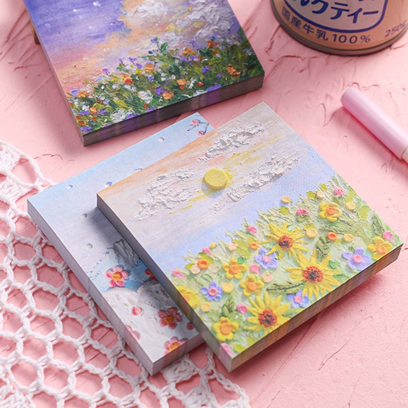 Giấy Ghi Chú Họa Tiết Tranh Sơn Dầu Đẹp Mắt note