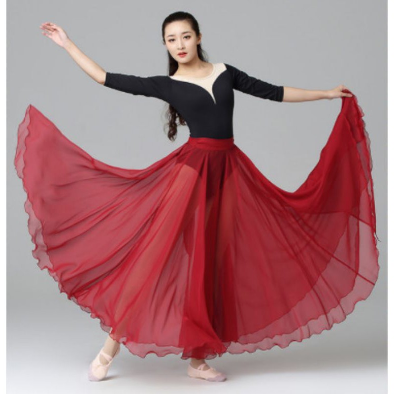 Váy voan 720 độ buộc dây tặng quần váy