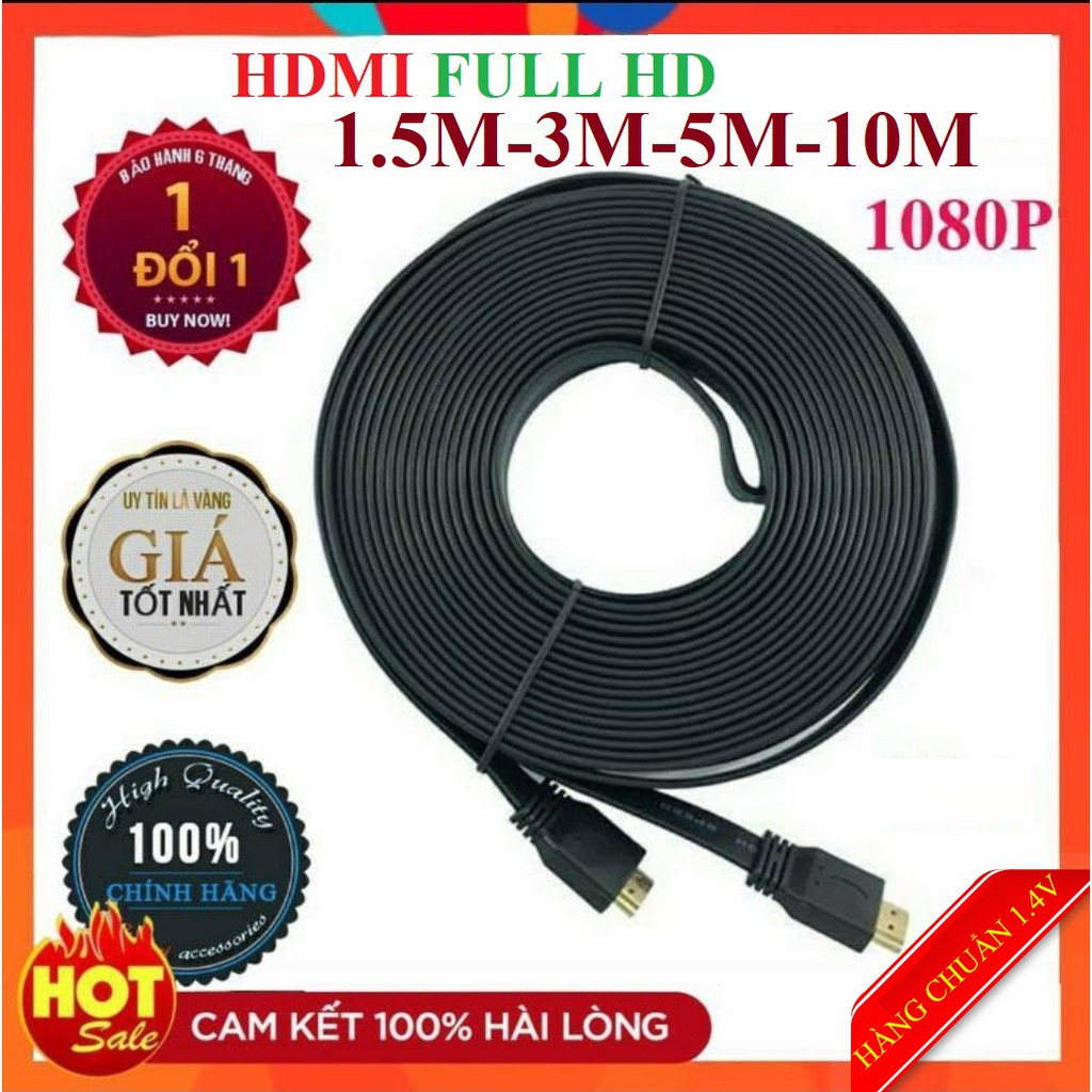 HOT - Dây Cáp HDMI 20m dẹt đen-Dây cáp kết nối cổng HDMI 2 đầu tốt chống nhiễu xịn chất lượng cao giá rẻ