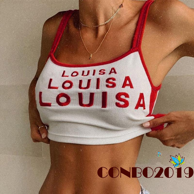 Áo ba lỗ nữ thêu chữ phong cách thời trang