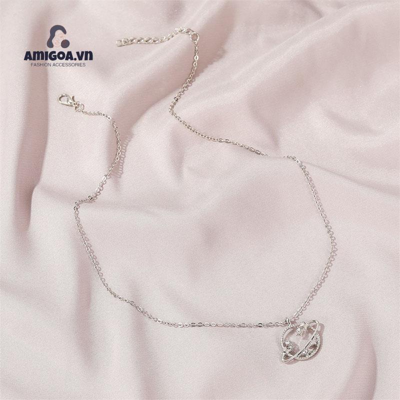 ✨✨Vòng cổ Hợp Kim Mặt Hình Hành Tinh Đính Đá Xinh Xắn