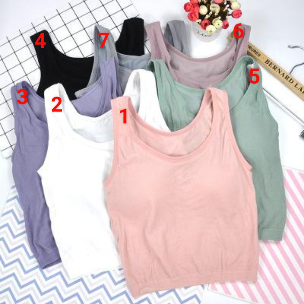 Thời trang cao cấp: Áo ba lỗ croptop có đệm ngực (đóng gói cực đẹp)