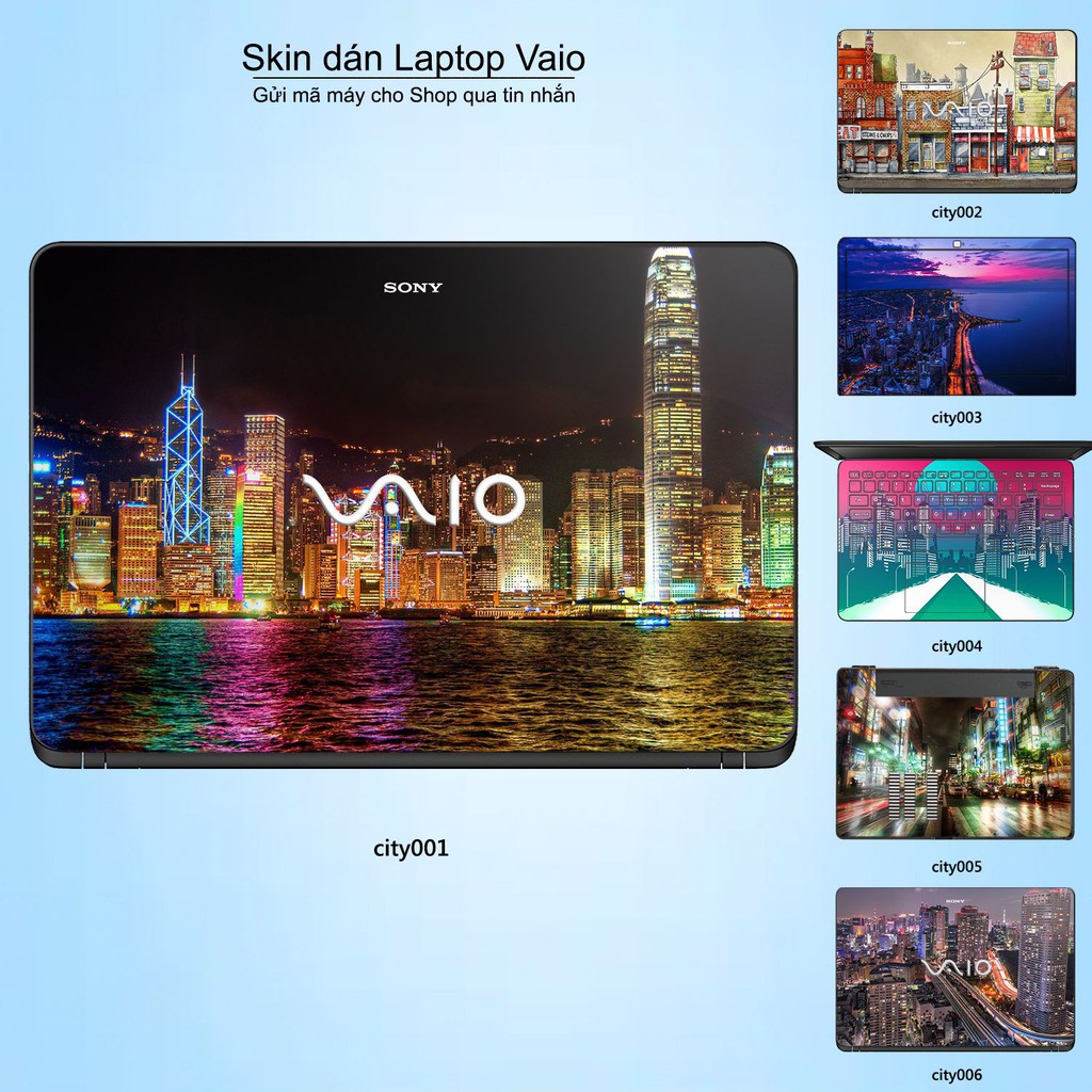 Skin dán Laptop Sony Vaio in hình thành phố (inbox mã máy cho Shop)