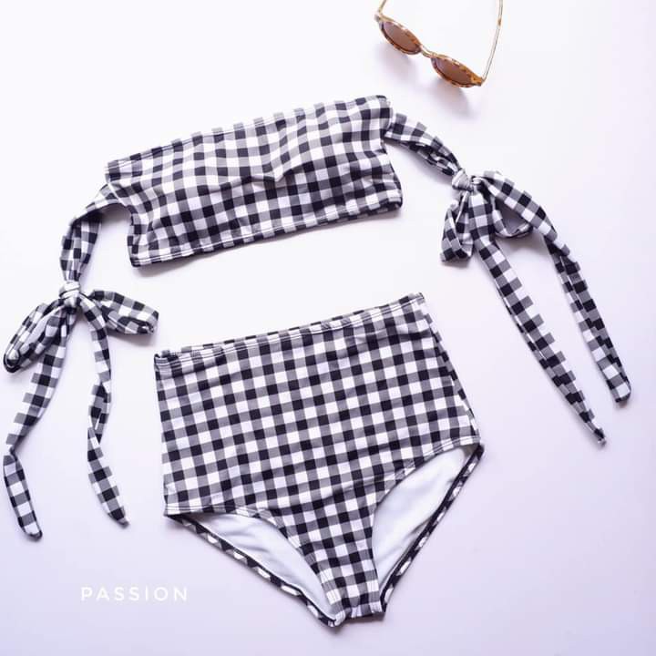 Bikini 2 mảnh quây caro siêu đẹp nữ tính mặc đi biển đi bơi đẹp