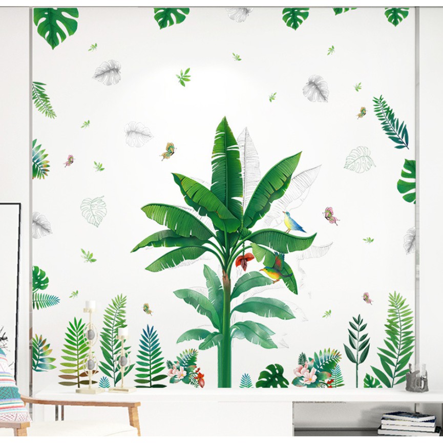 Decal dán tường Cây chuối mùa xuân hiện đại