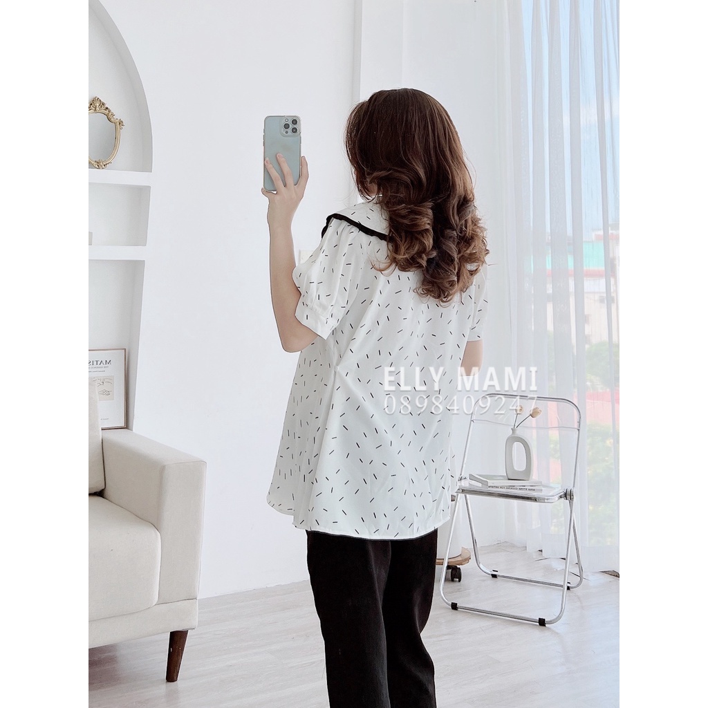( 40kg - 95kg ) Áo Bầu , Bigsize Cổ Bèo Nơ Mặc Thoải Mái Suốt Thai Kì &amp; Sau Sinh Thiết Kế Cao Cấp