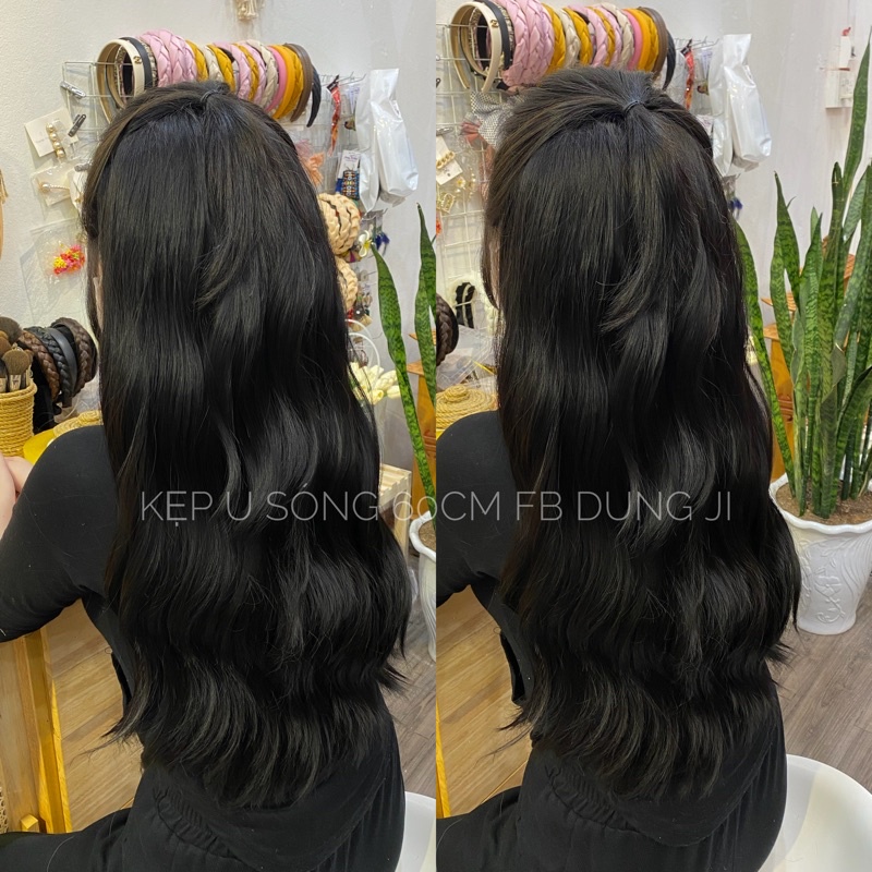 ku07 Tóc giả Kẹp chữ U sóng 60p( ảnh thật)