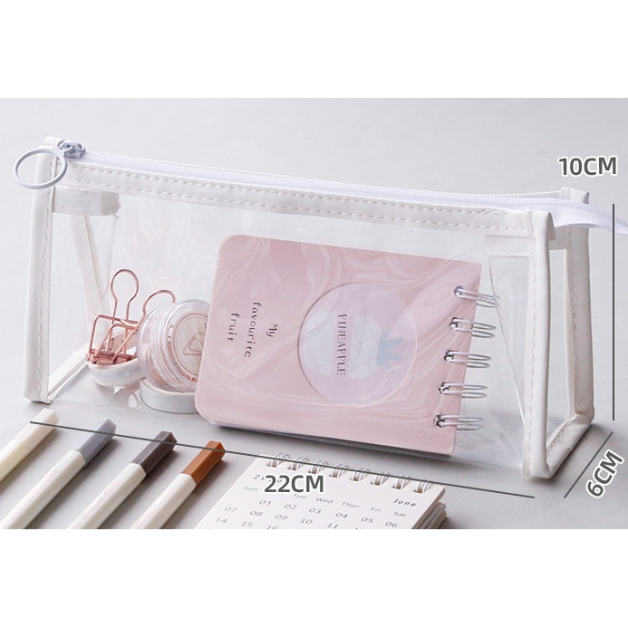 Túi đựng bút CHUWANGLIN trong suốt thiết kế đáng yêu tiện dụng