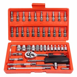 Bộ dụng cụ đa năng mở bu lông ốc vít gồm 46 chi tiết, bộ dụng cụ sửa chữa xe máy, sửa chữa ô tô, nhà cửa