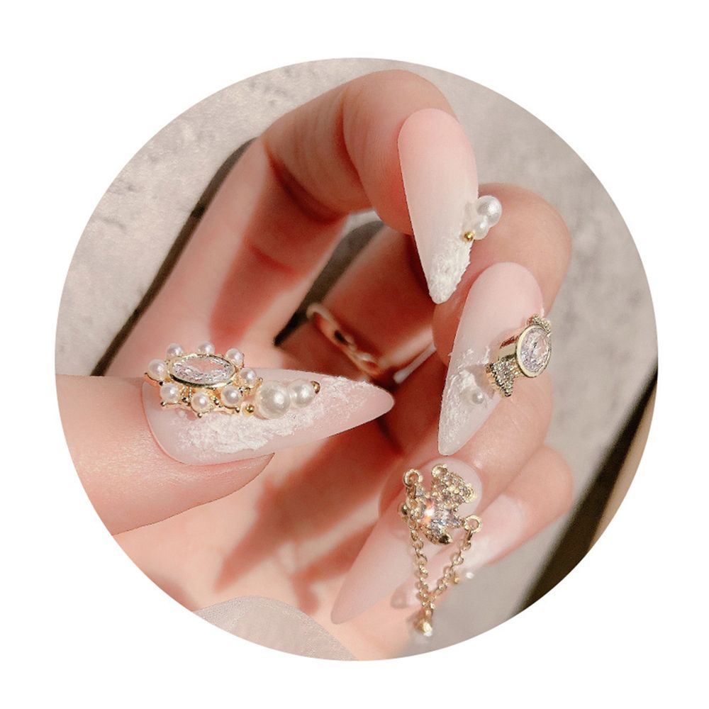 Mặt Dây Hình Gấu Đính Đá 3D Sang Trọng Trang Trí Móng Tay|Phụ Kiện Kim Loại Đính Đá Trang Trí Móng Tay