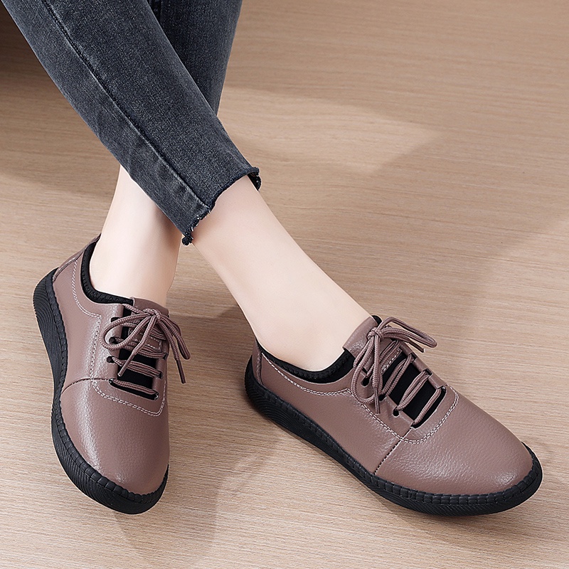 Giày Lười Da Bò Đế Mềm Thoải Mái Thời Trang Cho Nữ