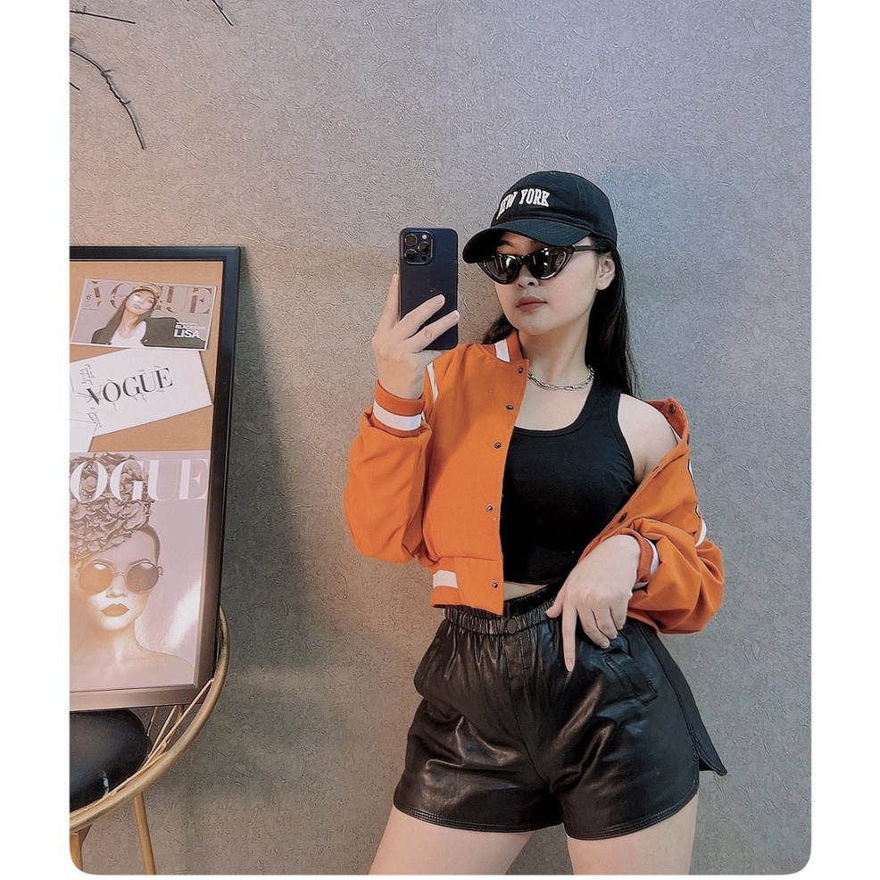 Aó khoác bomber nữ,áo khoác dáng ngắn croptop xinh xắn Chuẩn mã hót girl