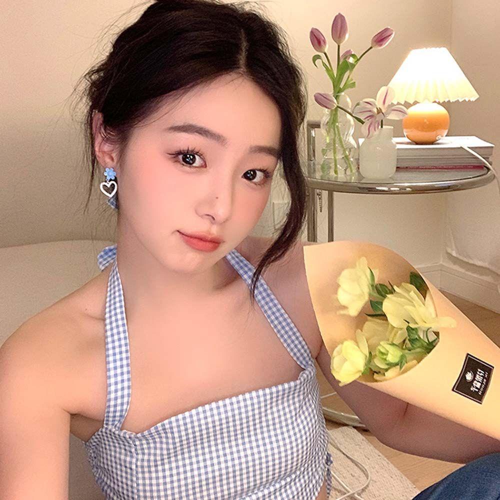 Khuyên Tai Hình Trái Tim/Hoa Thanh Lịch Phong Cách Hàn Quốc