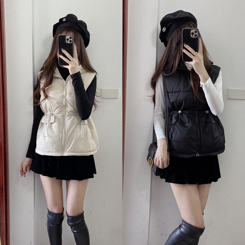 ( Về Sẵn ) Áo Gile Phao mũ dây rút