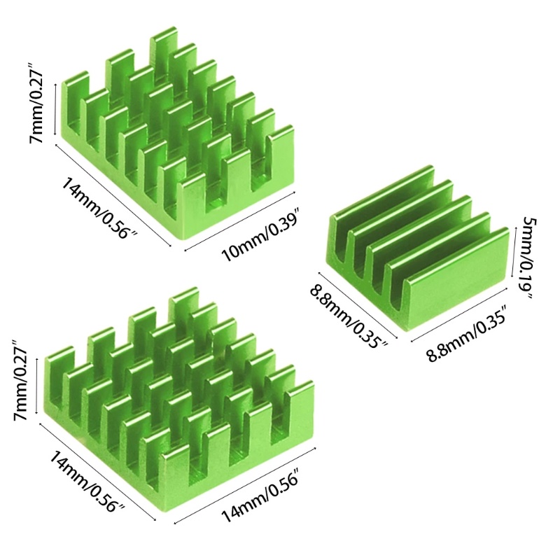 Set 3 Tản Nhiệt Bằng Nhôm Cho Raspberry Pi 4 Model B | WebRaoVat - webraovat.net.vn