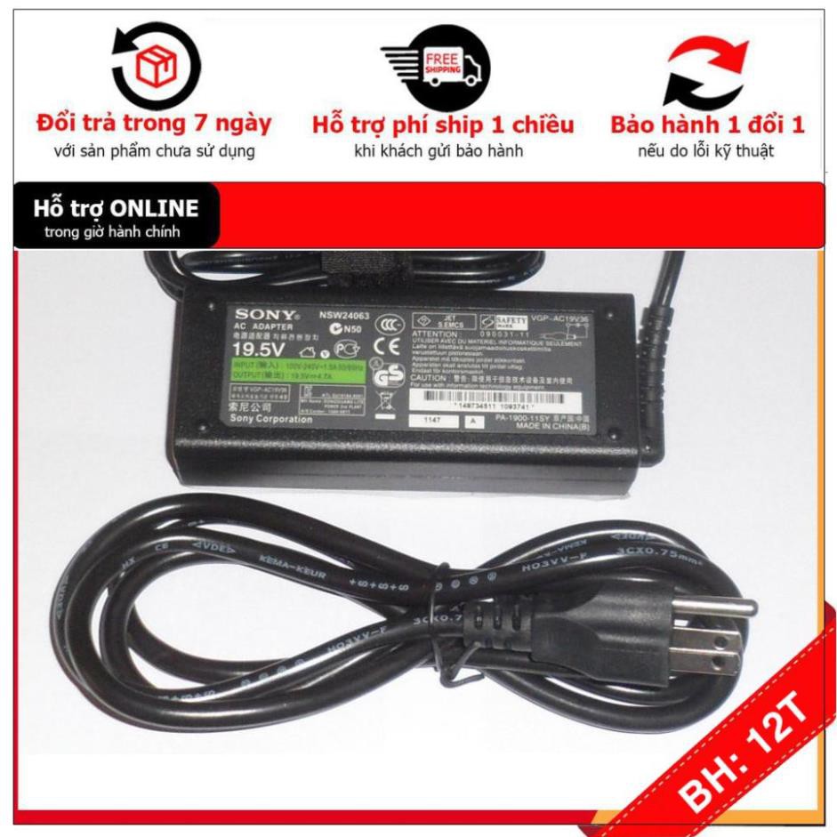 [BH12TH] 🎁 Sạc Adapter Tivi Sony 19.5V 4.7A Sạc laptop Vaio Kèm Dây nguồn - New 100% BH 12 tháng