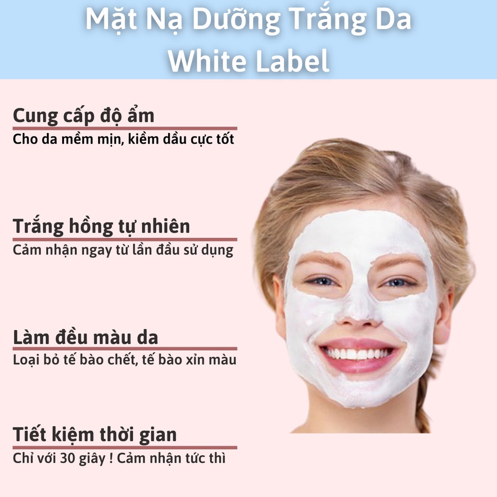 Mặt Nạ Rửa Trôi 30 Giây Nhật Bản MICCOSMO White Label 130g, Chiết Xuất Nhau Thai, Dưỡng Trắng, Mềm Mịn, Căng Bóng (WL05)