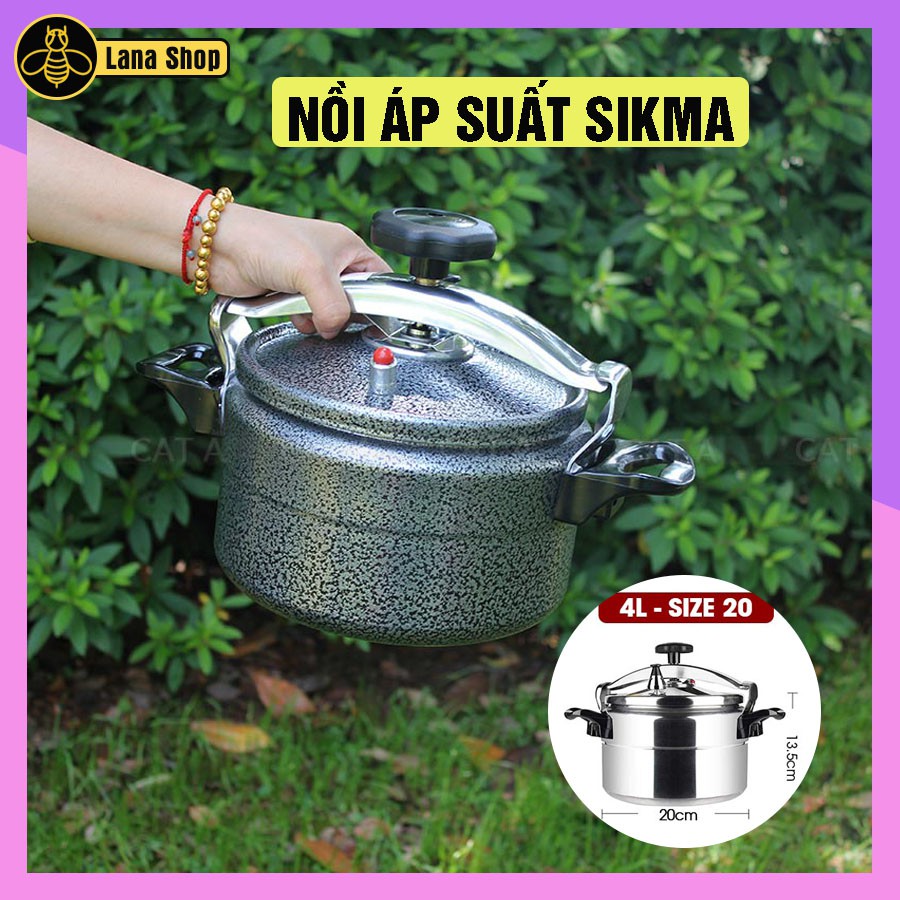 NỒI ÁP SUẤT ĐA NĂNG SIKMA -(size 20cm-22cm-24cm ),(4 lít,5 lít,7 lít)nấu được trên bếp gas, bếp hồng ngoại tiện lợi.