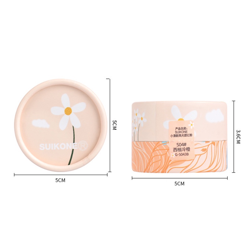 Suikone Bảng Phấn Má Hồng Hai Màu Tươi Sáng Nhỏ Nhắn Cải Thiện Độ Bóng Cao Yan Không Dễ Bay Phấn YR